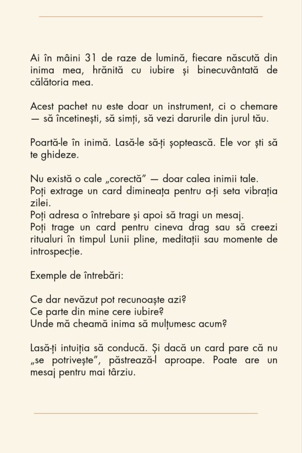 Pachet de carduri oracol „Recunoștința – Cheia Bucuriei” - imagine 3